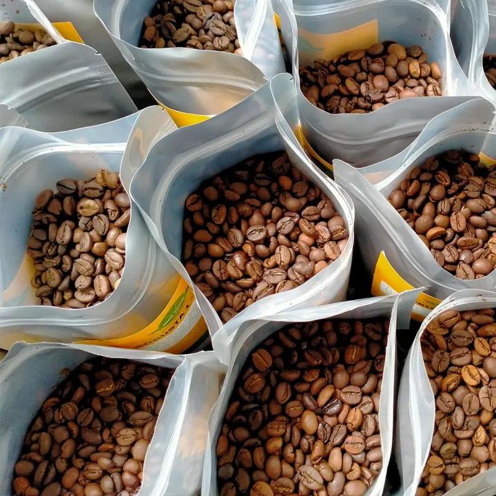 500gr cà phê hạt rang mộc, Cafe hạt Robusta Đăk Lăk pha máy espresso