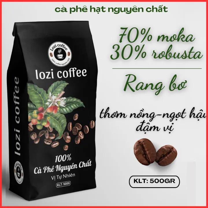 500GR Cà phê hạt rang bơ (MIX:70% MOKA + 30 ROBUSTA )NGUYÊN CHẤT SẠCH 100% THƠM NGON ĐẬM VỊ