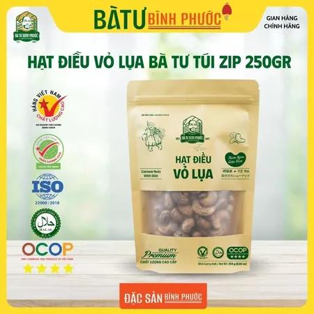 Hạt điều vỏ lụa Bà Tư túi zip 250 g