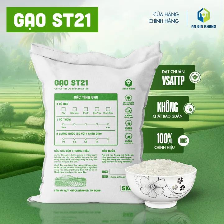 Gạo ST21 AGKF (An Gia Khang Food) - Mùi Vị Thơm Ngon - Túi 5kg