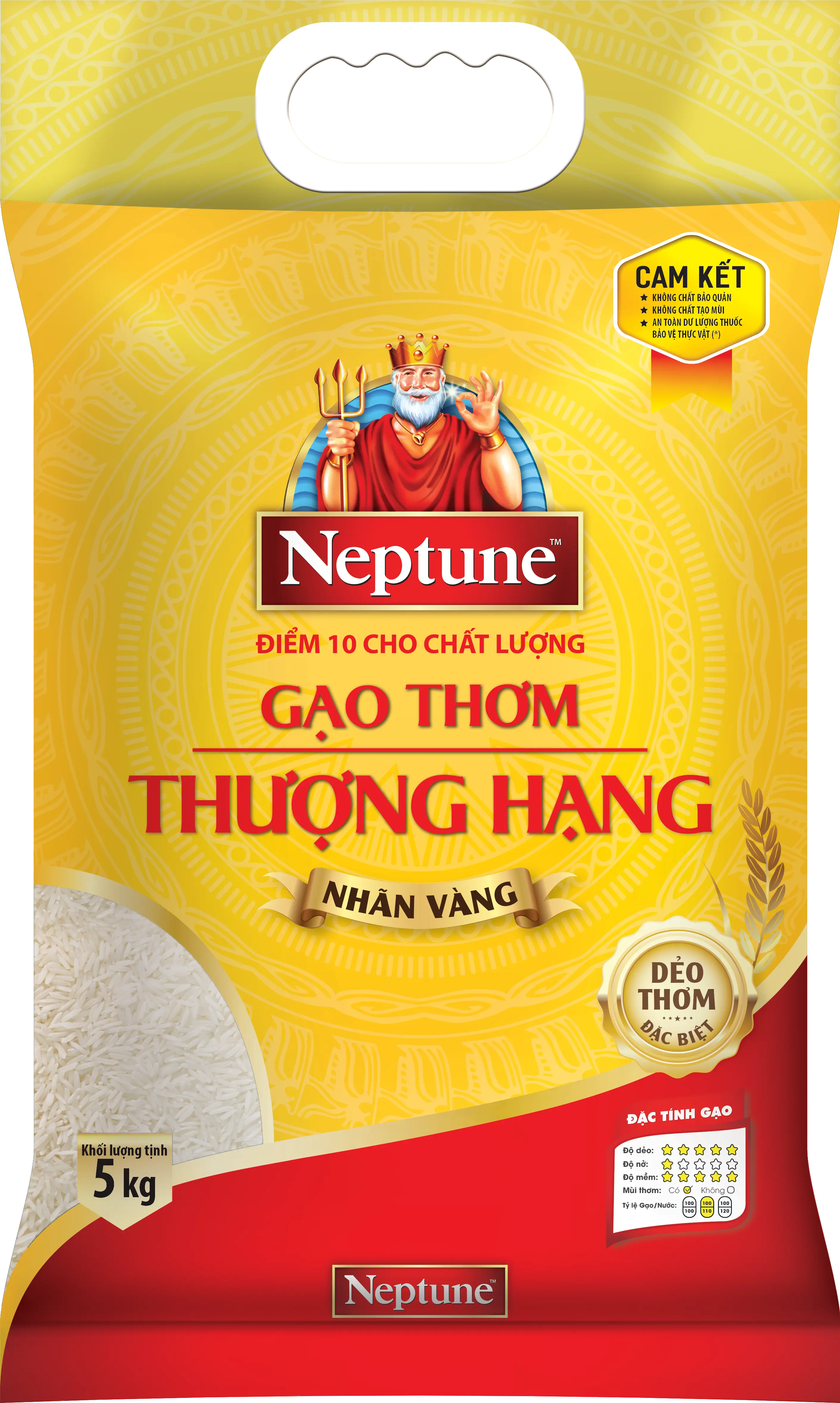 Gạo thơm thượng hạng Neptune nhãn vàng