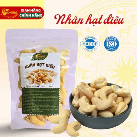Nhân hạt điều sống KAMINA Túi Zip dùng nấu sữa, hạt dinh dưỡng làm bánh ngũ cốc
