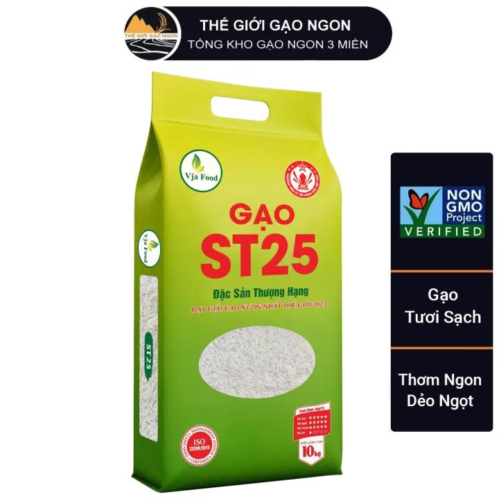 Gạo ST25 Sóc Trăng Vùng Lúa Tôm - Hàng xát mới - Túi 5Kg - Gạo Ngon nhất thế giới 2023