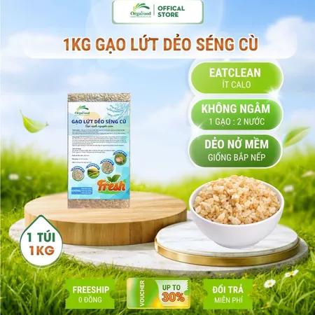 Gạo lứt dẻo Séng Cù Điện Biên 1kg, Cơm mềm, dẻo, vị ngọt, nấu không cần ngâm, ăn kiêng, eatclean
