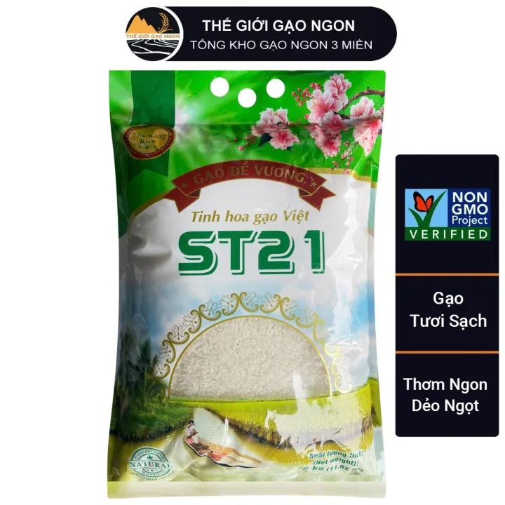 Gạo ST21 Đế Vương Thượng Hạng - Túi 5kg - Gạo đạt tiêu chuẩn hữu cơ