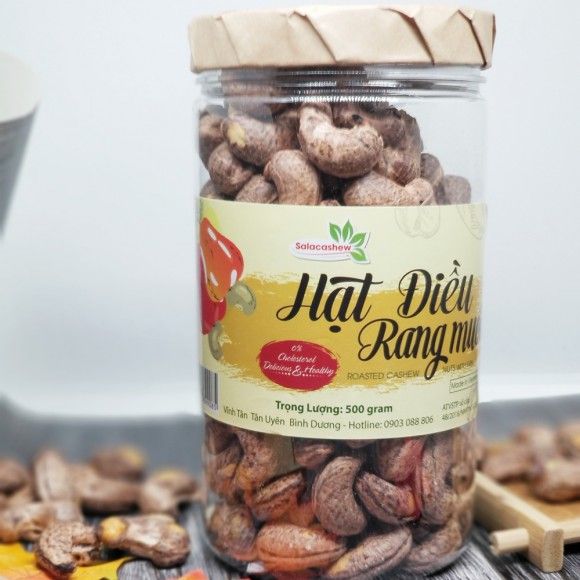 Hạt điều rang muối có vỏ hộp 500 gram