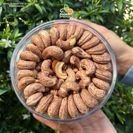 Hạt Điều Bình Phước Loại 1 Rang Muối Xếp Hoa Nhân Trắng Hũ 150g Hộp 500g | 28FOOD