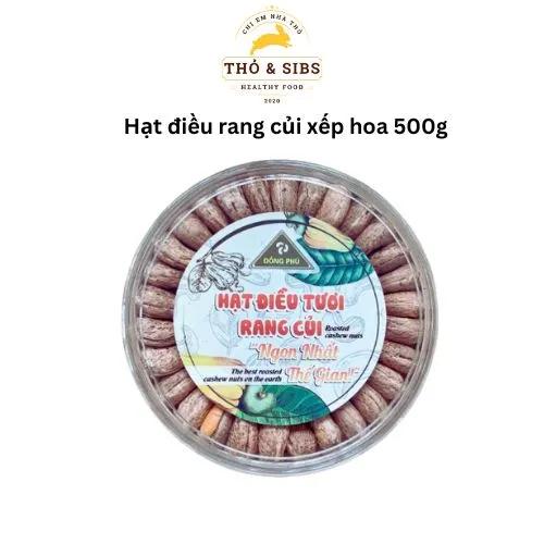 Hạt điều tươi rang củi Đồng Phú hộp tròn 500gr ( A Cồ xếp tròn)