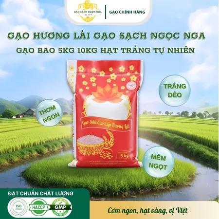 Gạo Hương Lài Bao 5kg 10kg Gạo Sạch Ngọc Nga, Gạo Thơm Hương Lài Hạt Trắng Tự Nhiên Cơm Dẻo Mềm