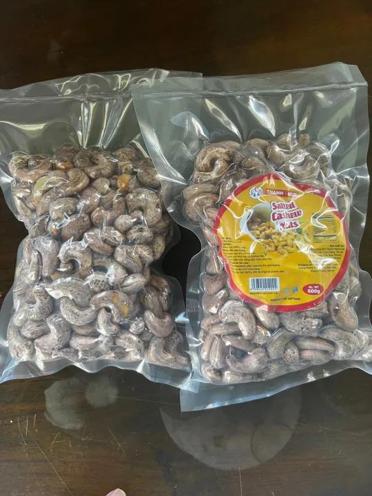 Hạt Điều Rang Muối còn vỏ lụa Túi zip 500gr Hạt Điều Bình Phước