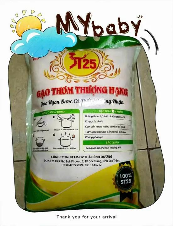 Gạo ST25 chính hãng - Gạo Sạch Hữu Cơ thơm ngon nhất thế giới (Túi 5 kg chống thấm)