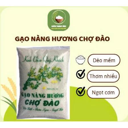 Gạo Nàng Hương Chợ Đào chính gốc - Thơm nồng, vị ngọt túi 5kg - Góc bao no