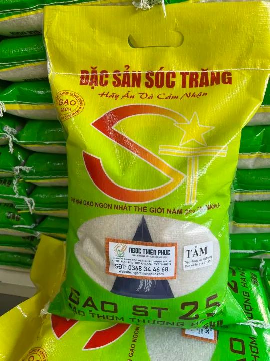 VIP TẤM ST25 5kg Dẻo Nhẹ Đặc Sản Sóc Trặng - Dẻo Nhẹ Mềm Vừa - Gạo Tiến Dũng