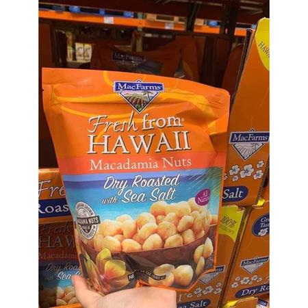 HẠT MACCA RANG MUỐI BIỂN HAWAII CỦA MỸ MACFARMS FRESH FROM HAWAII MACADAMIA NUTS DRY ROAST