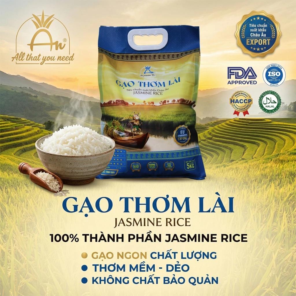 Gạo Jasmine An | Hạt Dài Thơm Tự Nhiên | Đạt Tiêu Chuẩn EU