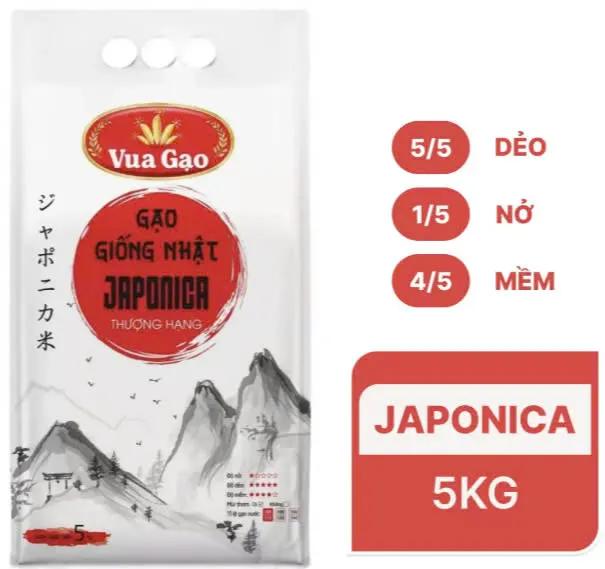 Gạo Nhật Japonica Thượng hạng túi 5kg