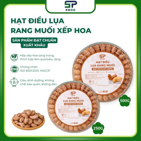 Hạt Điều Lụa Rang Muối xếp hoa cao cấp STP FOOD–Đặc SảnBìnhPhước, Hộp Xếp Hoa đẹp mắt,Quà Biếu Sang