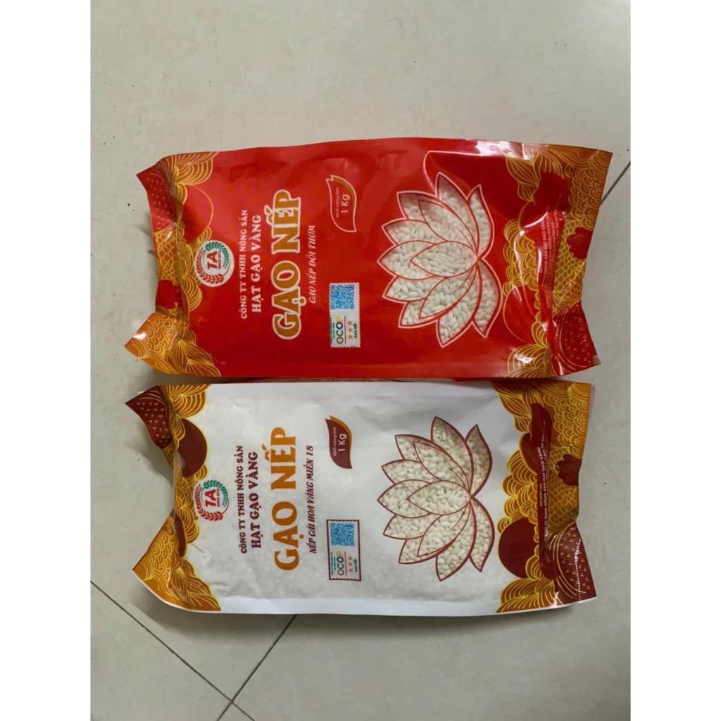 Túi 1kg Gạo Nếp Cái Hoa Vàng / Gạo Nếp Đồi Thơm Hạt Gạo Vàng