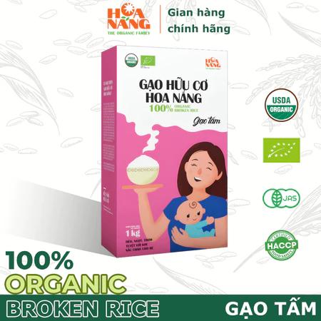 Gao tấm hữu cơ Hoa Nắng nấu cháo cơm cho bé ăn dặm hộp 1kg