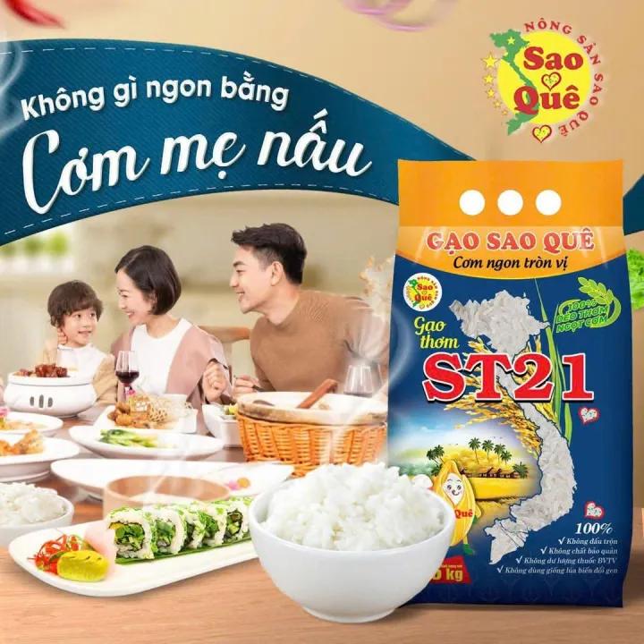 Gạo St21 Sao Quê túi 5kg
