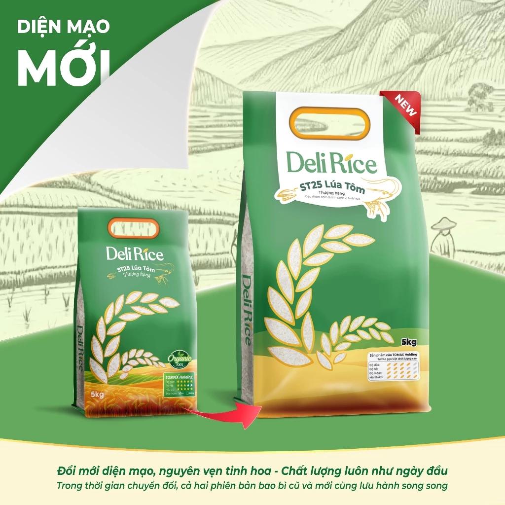 Combo 2 Túi Gạo Lúa Tôm Hữu Cơ Deli Rice 5kg Cơm Dẻo Ngon, Thơm Ngọt Tự Nhiên, Đậm Vị Dễ Ăn - TOMAX