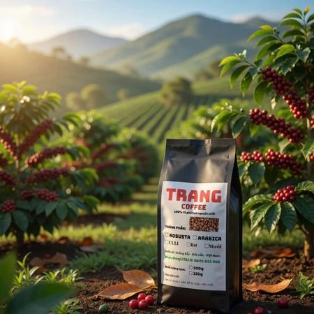 500g Hạt cà phê Robusta trộn Arabica tỉ lệ 9:1. Rang đậm/Rang vừa, Nguyên hạt/Xay bột