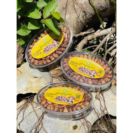 Hạt điều rang muối - Hộp elip xếp hoa 400gram - Giòn ngon béo ngậy