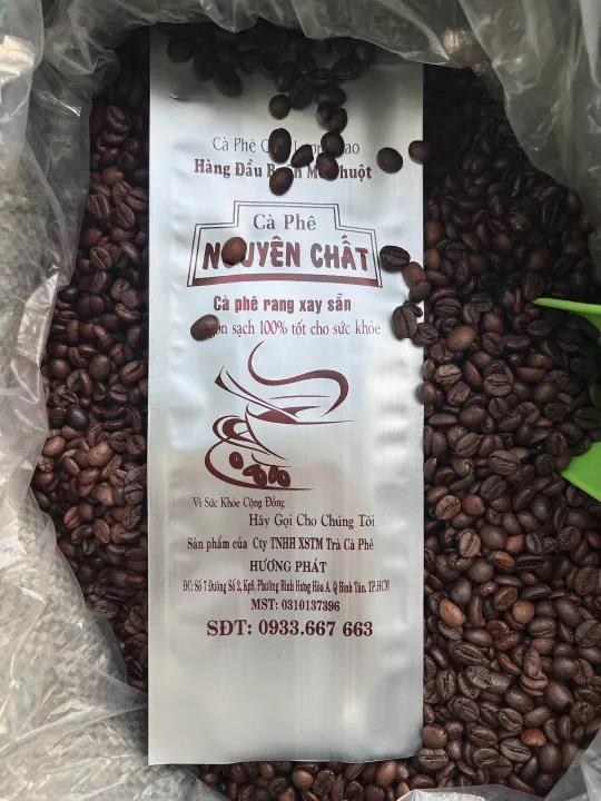 Cà Phê hạt Robusta rang xay mộc nguyên chất gói 500g