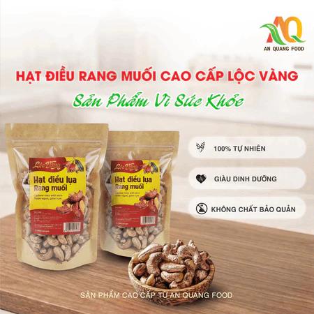 Hạt điều lụa rang muối cao cấp Lộc Vàng túi zip hạt điều giòn bùi snack dinh dưỡng bổ dưỡng