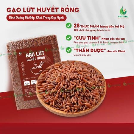 Gạo Lứt Huyết Rồng Ăn Kiêng Eatclean Thực Dưỡng Ít Calo Thơm Ngon Tơi Xốp Việt Thái Organic