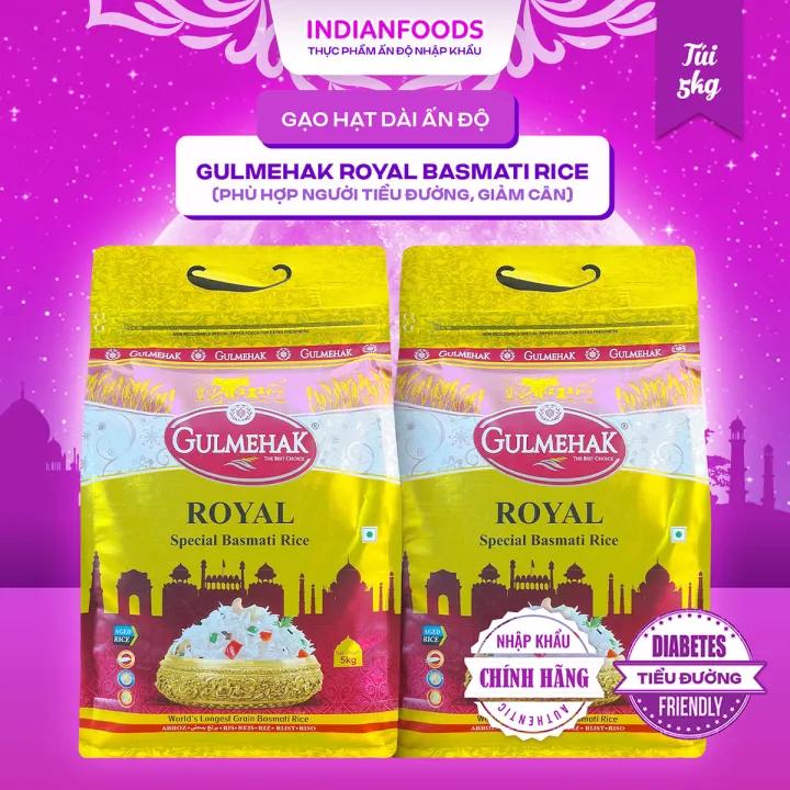 Gạo hạt dài Ấn Độ GULMEHAK ROYAL Basmati Rice, phù hợp người tiểu đường, giảm cân 5kg