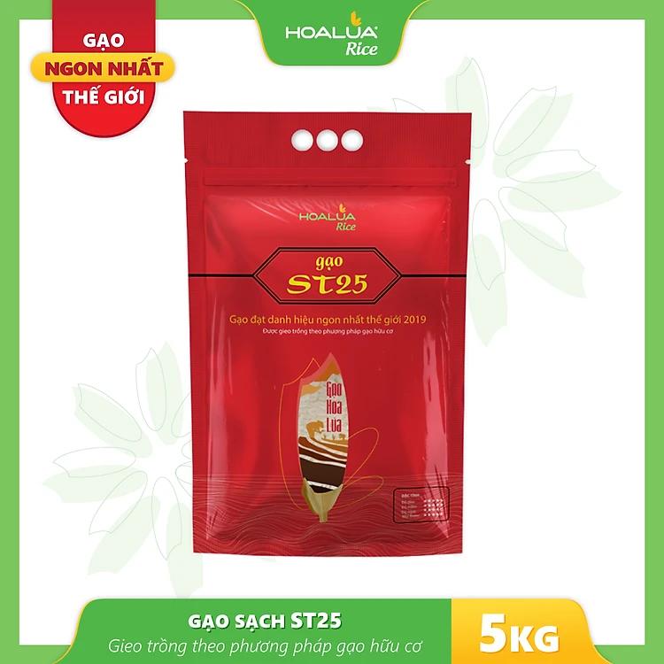 Gạo ST25 Hoa Lúa túi 5kg - Dẻo nhiều, mềm cơm, hương thơm đặc trưng