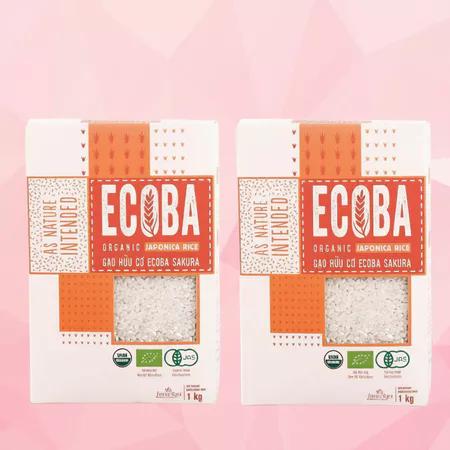 Gạo Nhật hữu cơ Ecoba Sakura 1kg - Dẻo thơm, ngọt vị, giàu dinh dưỡng cho bé