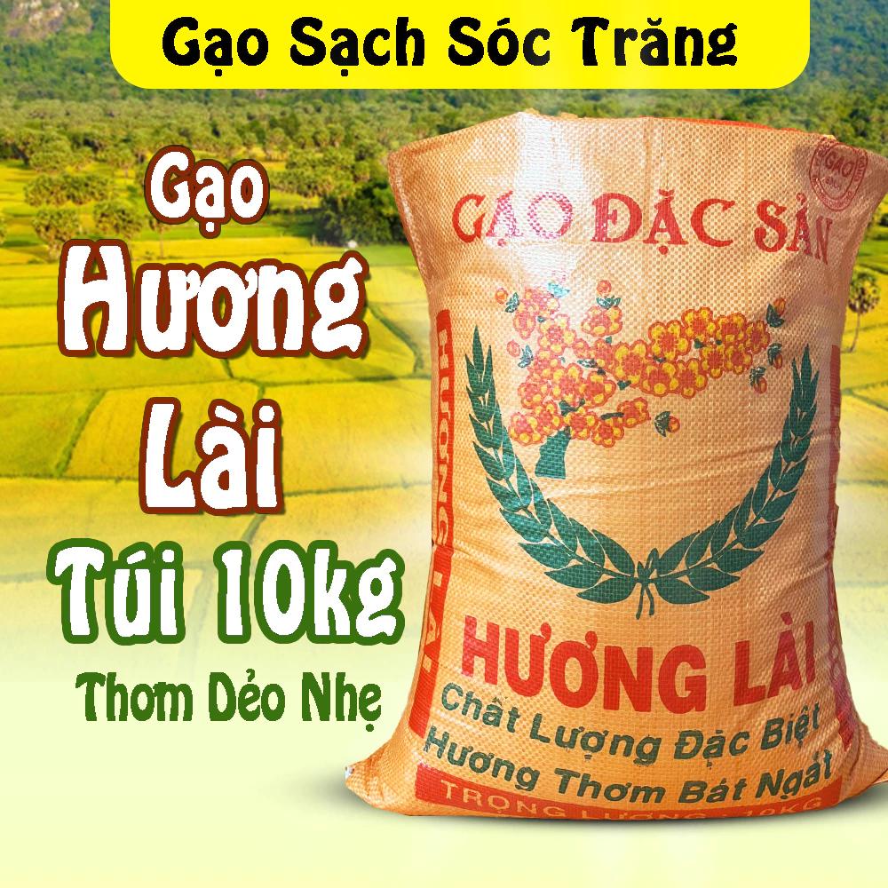 Gạo HƯƠNG LÀI 10kg Đặc Sản LONG AN - Dẻo Mềm Thơm Cơm Hạt Dài Vừa