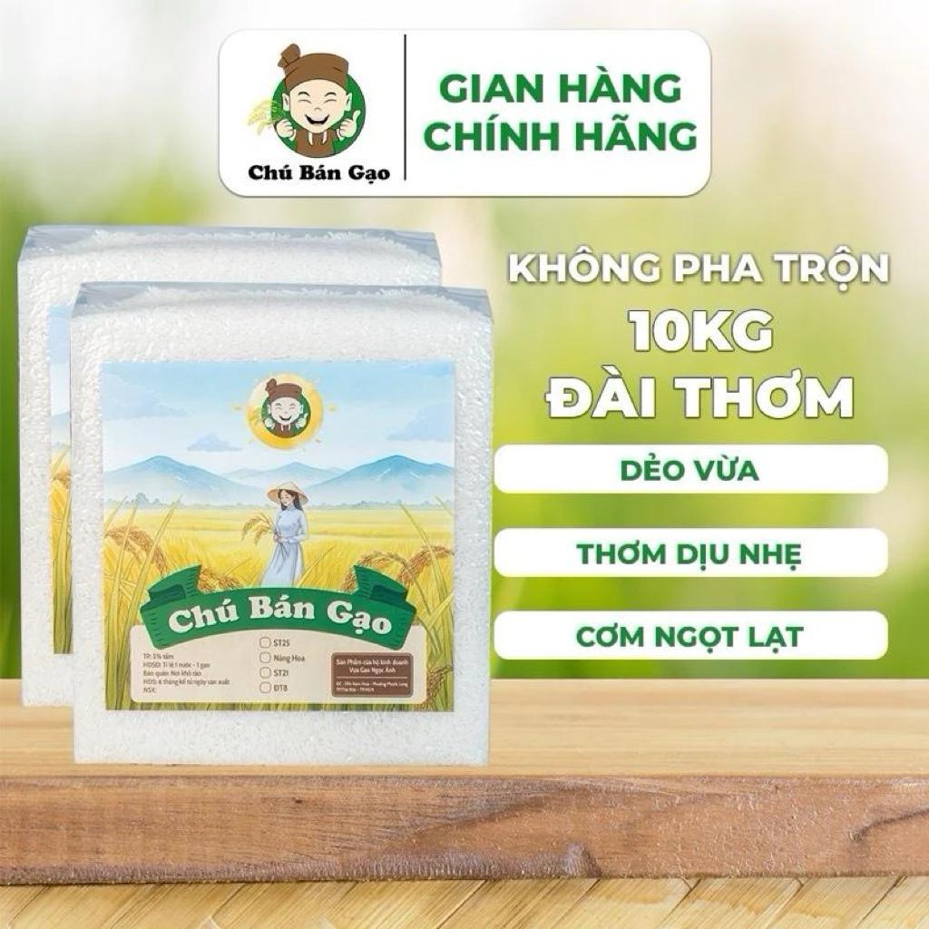 10KG Gạo Đài Thơm 8 Đồng Biển Chú Bán Gạo , Dẻo Vừa - Cơm Ngọt Lạt - Thơm Thoang Thoảng