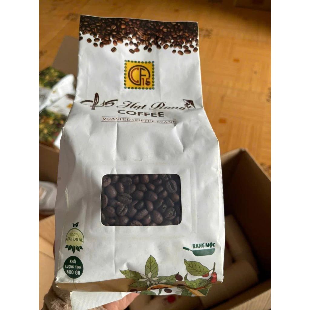 Túi 0.5kg cà phê hạt rang CF15 nguyên chất Robusta Tây Nguyên
