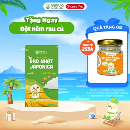 Gạo Japonica cho bé Ăn Dặm Anpaso 1kg - Giống gạo Nhật Bản chứa nhiều vitamin và khoáng chất