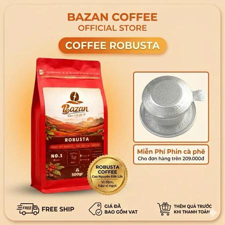 Cà Phê Nguyên Hạt Rang Mộc Robusta Nguyên Chất Pha Phin Đậm Đà, Hậu Ngọt Tự Nhiên Vùng Cao Nguyên Từ Bazan Coffee