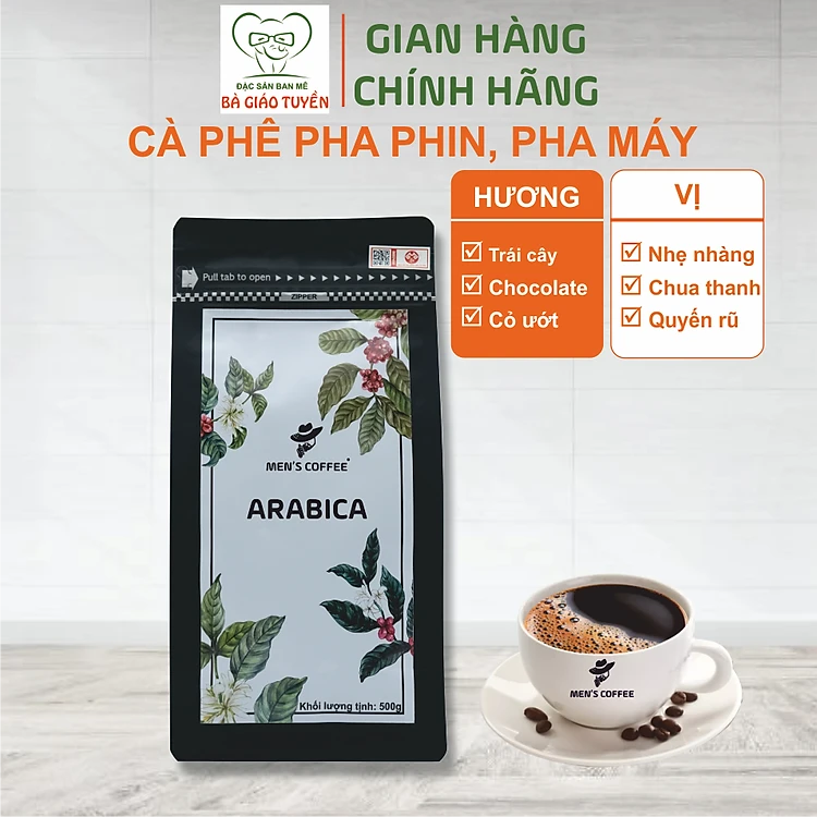Cà Phê Men's Coffee Dòng ARABICA Thượng Hạng Cầu Đất – Lâm Đồng