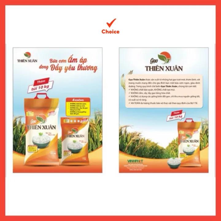 Gạo Thiên Xuân 5kg - Nở Xốp Mềm Cơm - Hàng Chính Hãng