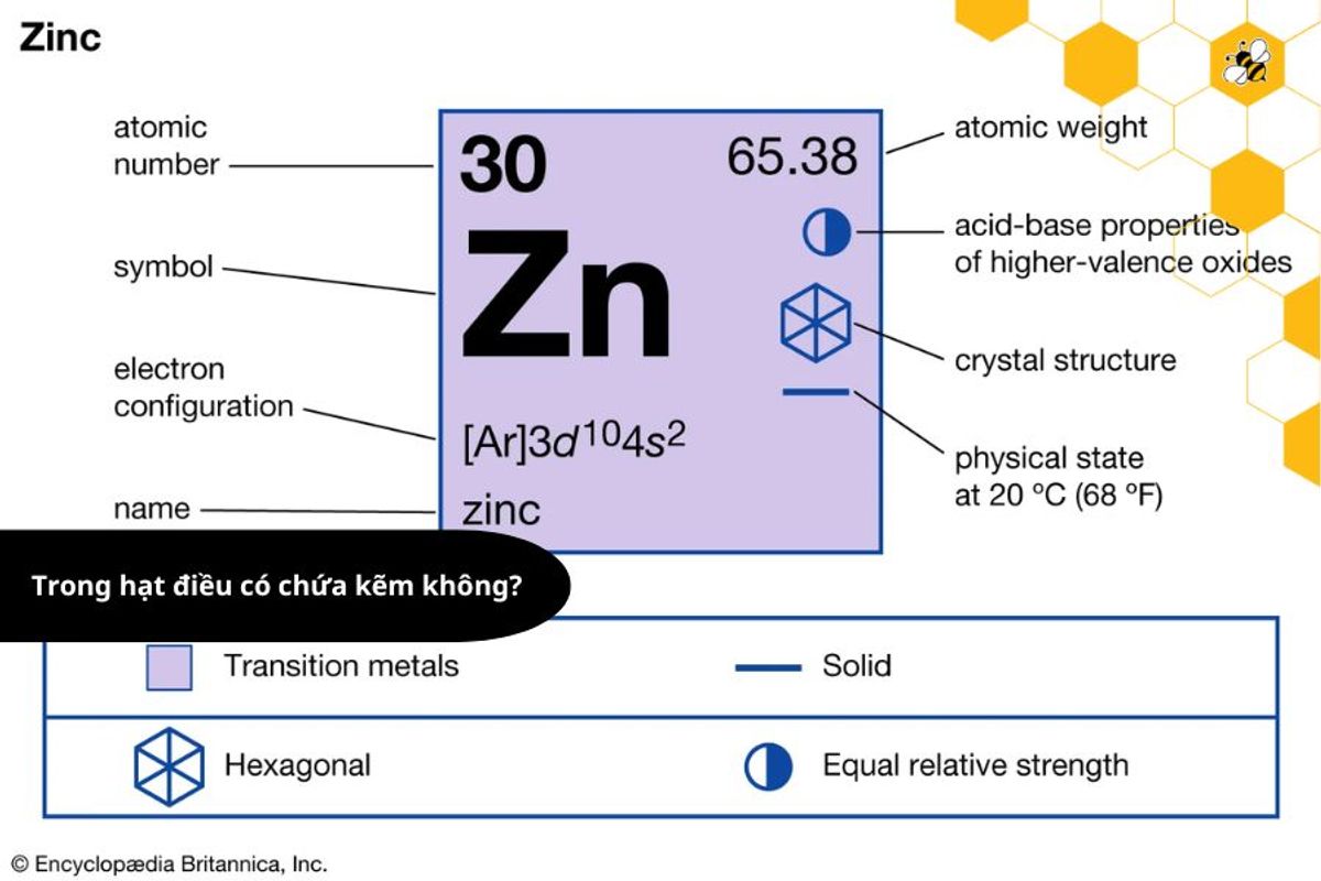 Trong hạt điều có chứa kẽm không?