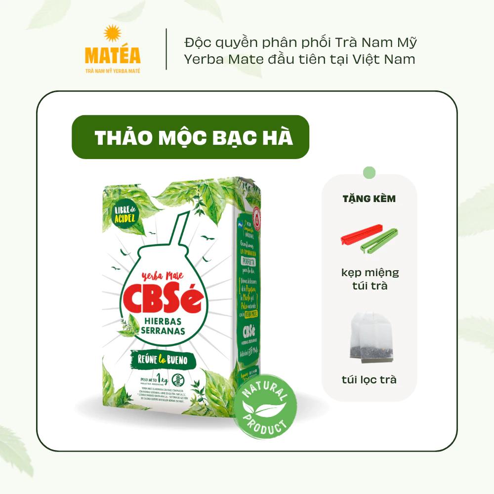 Trà Yerba Mate CBSé Hierbas Serranas – hương bạc hà thảo mộc núi (500 g)