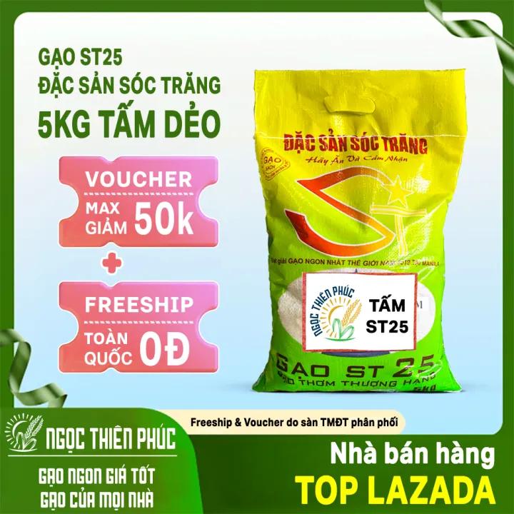 TẤM ST25 Thơm 5kg Sóc Trăng Nấu Cơm Nấu Cháo - Mềm Dẻo Vừa Ngọt Dịu Dính Cơm - Ngọc Thiên Phúc