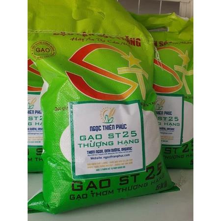 Gạo ST25 5kg Siêu Dẻo Ngọc Thiên Phúc Dẻo Mềm Thơm Ngọt Cơm Đặc Sản Sóc Trăng