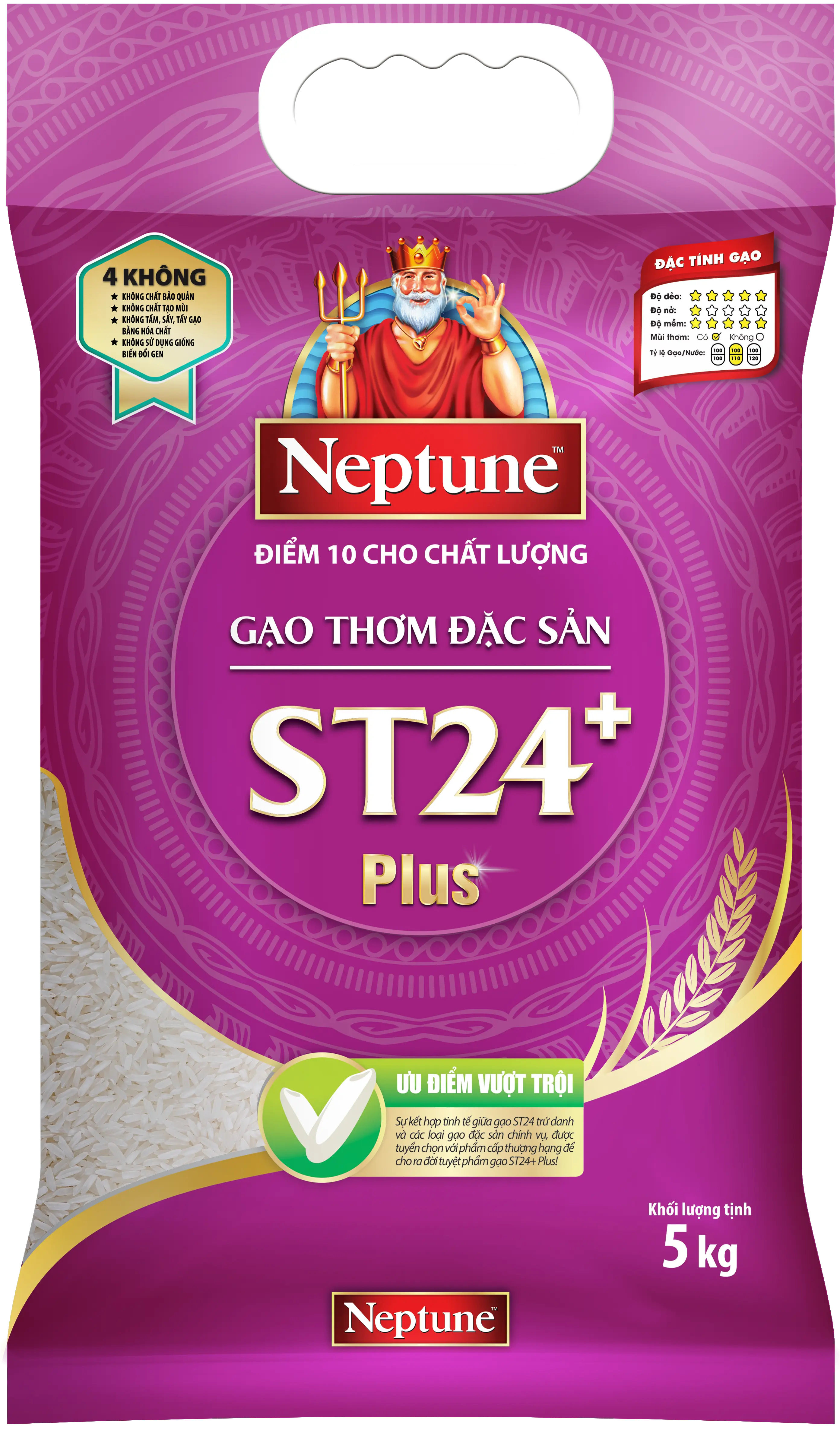 Gạo thơm đặc sản Neptune ST24+ Plus