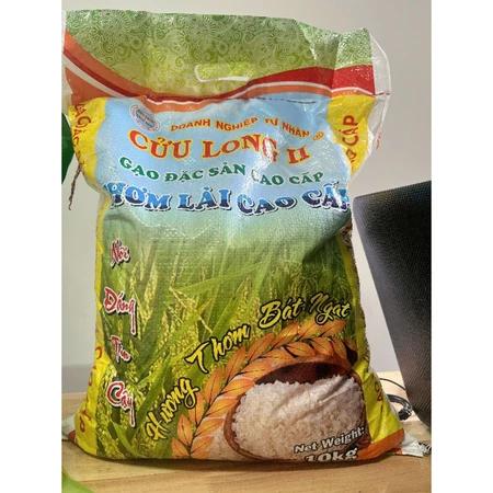 Gạo Thơm Lài Cửu Long - túi 10 kg - Đặc Sản Cao Cấp Hạt Thon Dài Màu Trắng Trong Đều Hương Vị Tự Nhiên Ngon Ngọt Khi Nấu