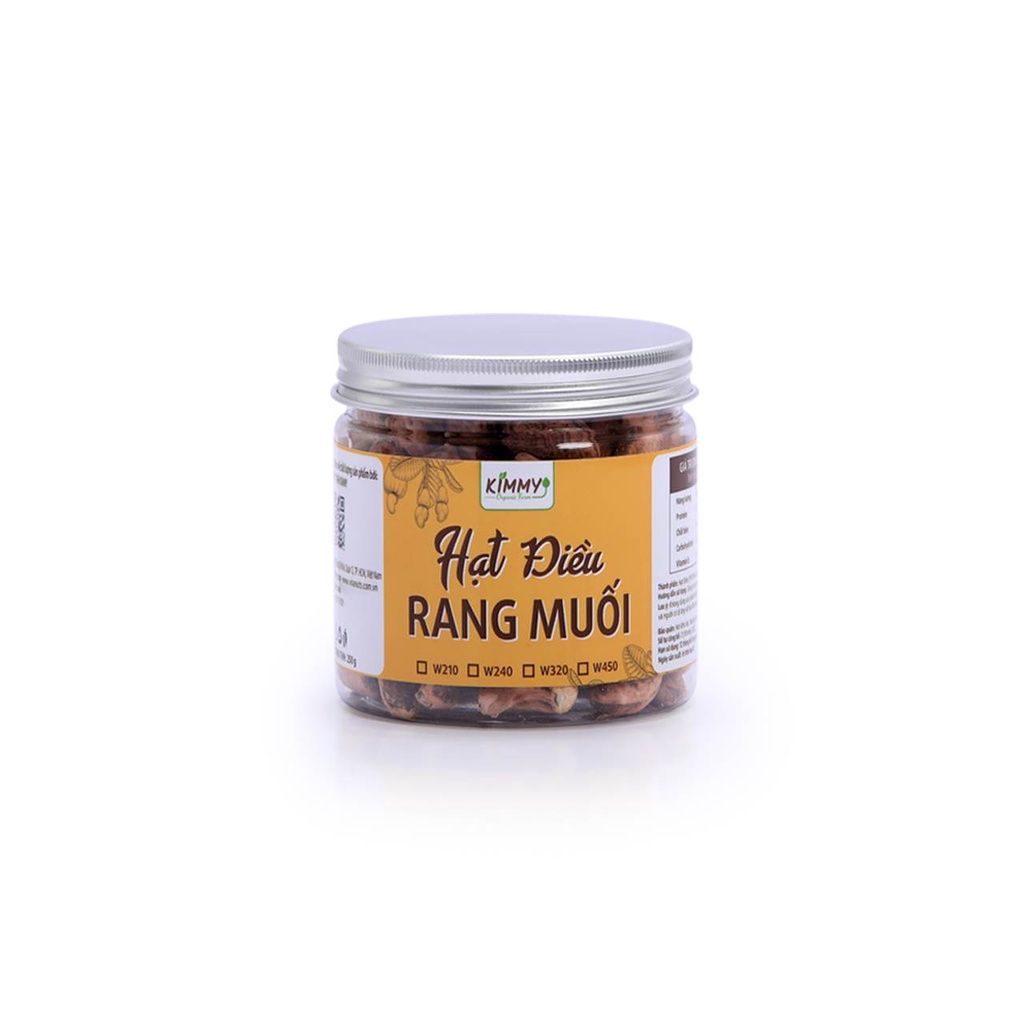 Hạt Điều Rang Muối 100G Nguyên Hạt W240 Hũ Nhựa PET Tròn