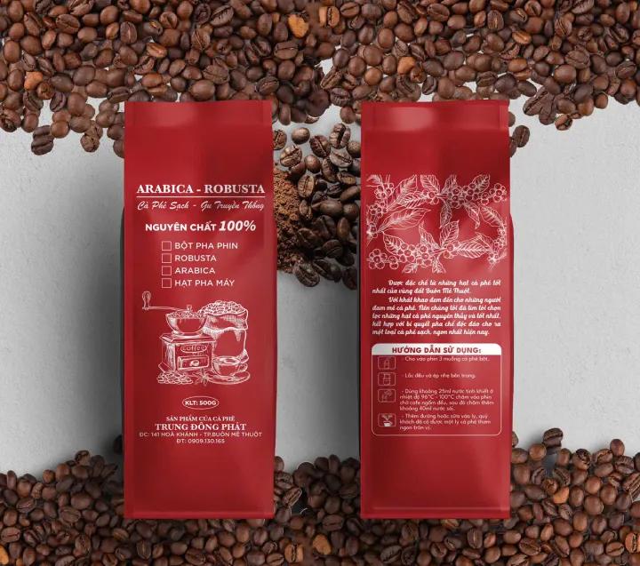 Cafe 1kg Cà phê 100% Robusta $ Arabica Đắk Lắk Mộc rang Đậm / Vừa - Cà phê Hạt