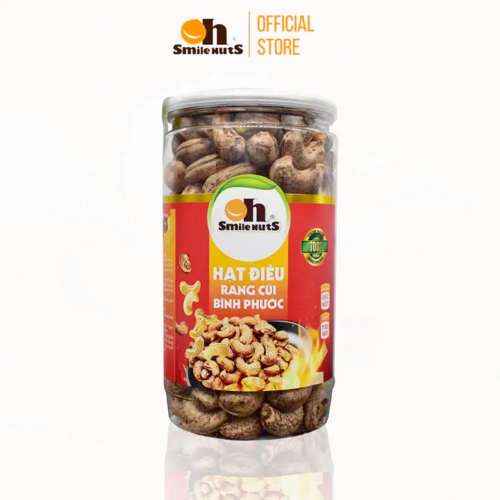 Hạt Điều Rang Củi Oh Smilenuts - Điều rang muối Bình Phước nguyên hạt còn vỏ lụa