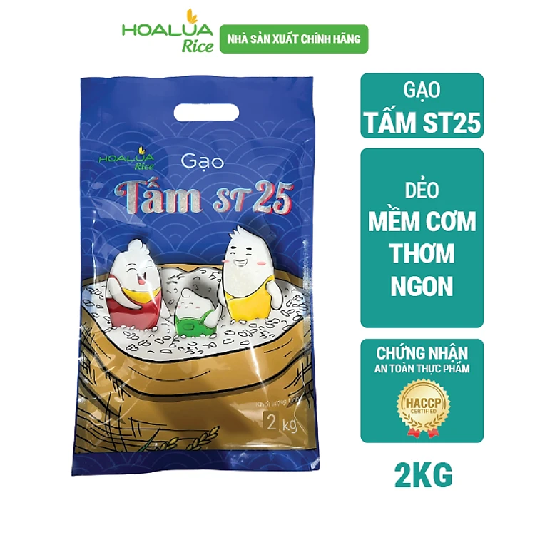 Gạo Tấm ST25 Hoa Lúa túi 2kg - Dẻo mềm, thơm ngon